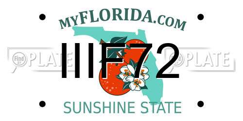 IIIF72 Florida License Plate