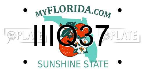 IIIQ37 Florida License Plate