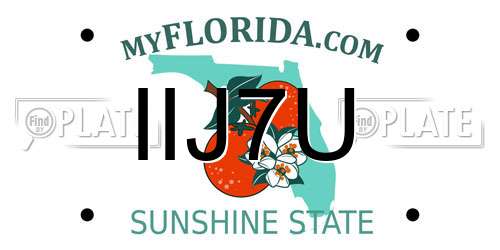 IIJ7U Florida License Plate