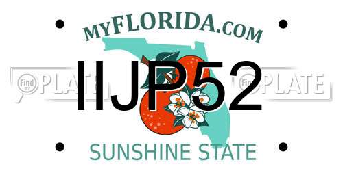 IIJP52 Florida License Plate