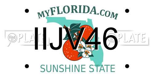 IIJV46 Florida License Plate