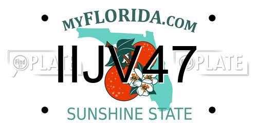 IIJV47 Florida License Plate