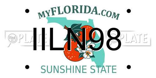IILN98 Florida License Plate