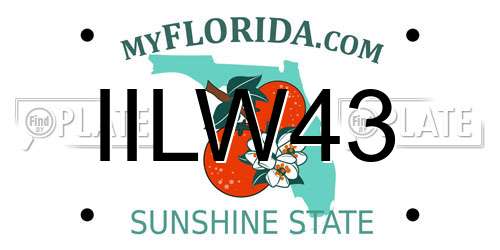 IILW43 Florida License Plate