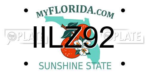 IILZ92 Florida License Plate