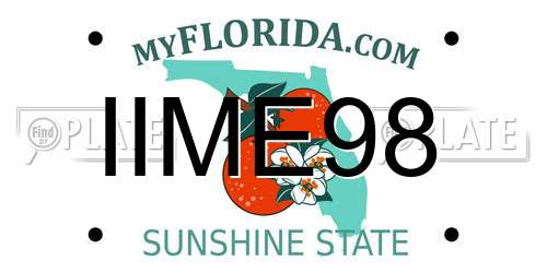 IIME98 Florida License Plate