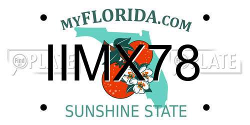 IIMX78 Florida License Plate