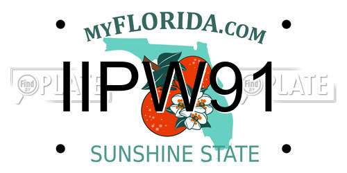 IIPW91 Florida License Plate