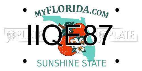 IIQE87 Florida License Plate