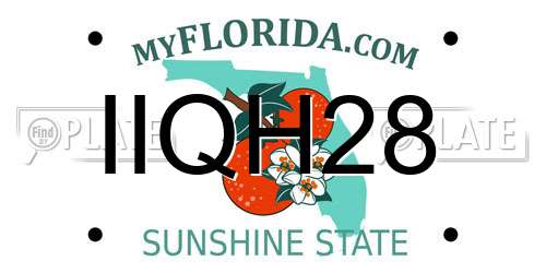 IIQH28 Florida License Plate