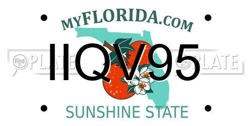 IIQV95 Florida License Plate