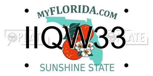 IIQW33 Florida License Plate