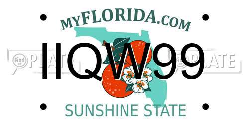 IIQW99 Florida License Plate