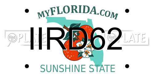 IIRD62 Florida License Plate