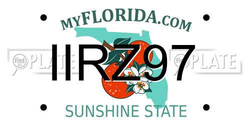 IIRZ97 Florida License Plate