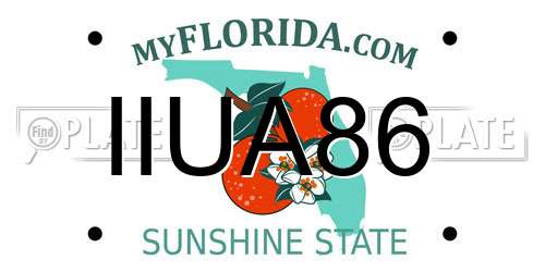 IIUA86 Florida License Plate