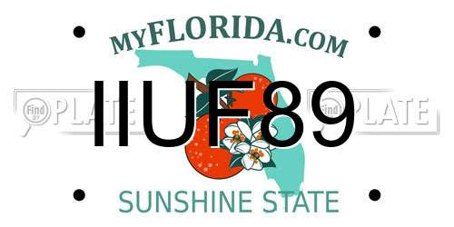 IIUF89 Florida License Plate