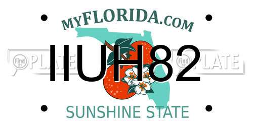 IIUH82 Florida License Plate