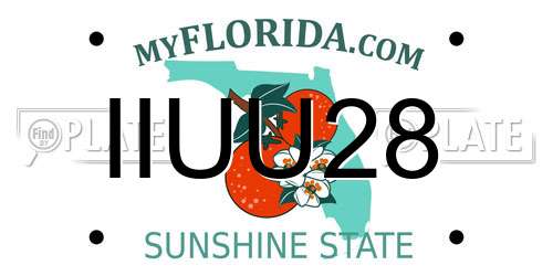 IIUU28 Florida License Plate