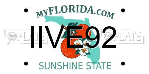 IIVE92 Florida License Plate