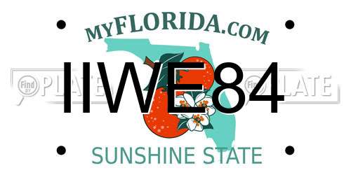 IIWE84 Florida License Plate