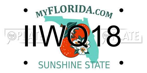 IIWQ18 Florida License Plate