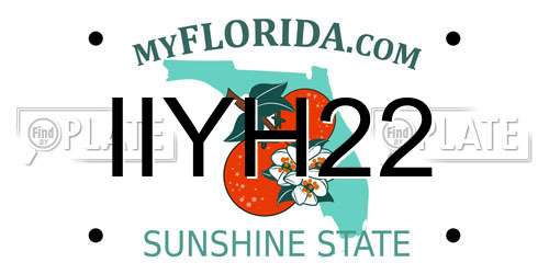 IIYH22 Florida License Plate