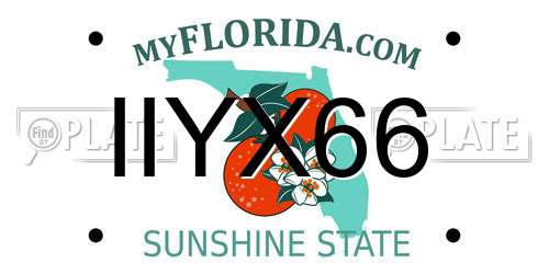 IIYX66 Florida License Plate