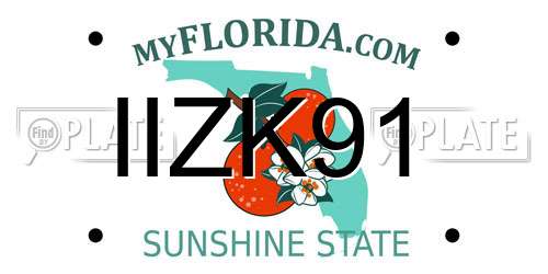 IIZK91 Florida License Plate