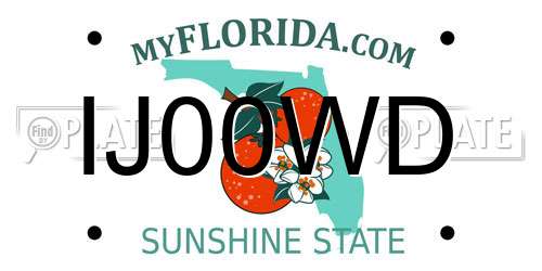 IJ00WD Florida License Plate