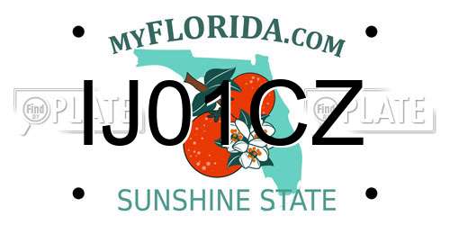 IJ01CZ Florida License Plate