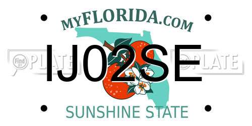 IJ02SE Florida License Plate