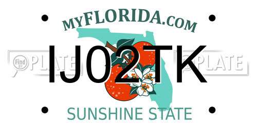 IJ02TK Florida License Plate