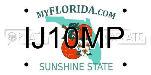 IJ10MP Florida License Plate