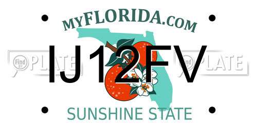 IJ12FV Florida License Plate