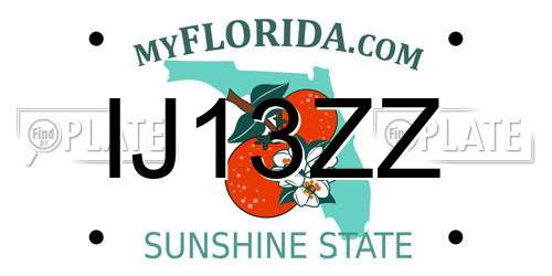 IJ13ZZ Florida License Plate