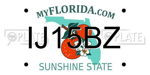 IJ15BZ Florida License Plate
