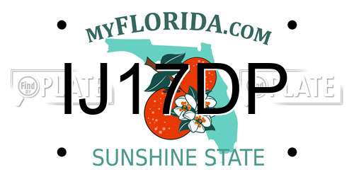 IJ17DP Florida License Plate