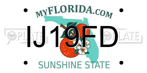 IJ19FD Florida License Plate