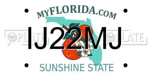 IJ22MJ Florida License Plate