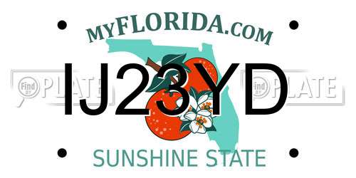 IJ23YD Florida License Plate