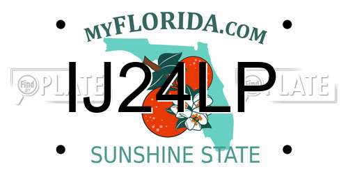 IJ24LP Florida License Plate