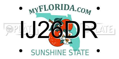 IJ26DR Florida License Plate