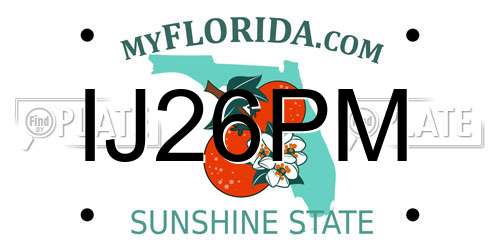 IJ26PM Florida License Plate