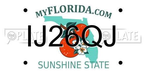 IJ26QJ Florida License Plate