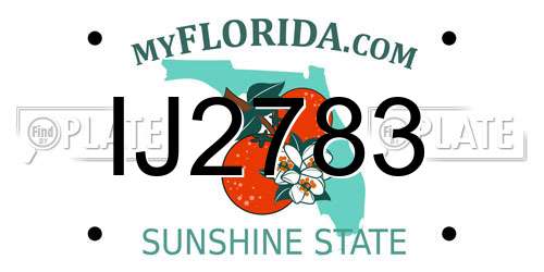 IJ2783 Florida License Plate
