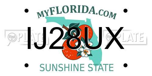 IJ28UX Florida License Plate