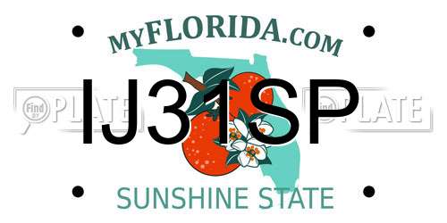 IJ31SP Florida License Plate