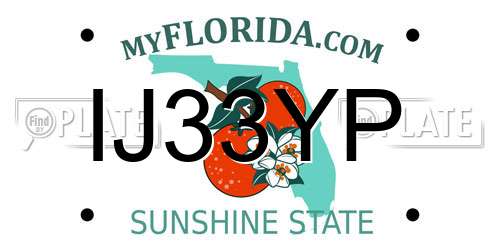 IJ33YP Florida License Plate