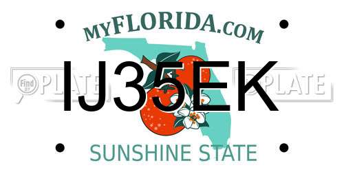 IJ35EK Florida License Plate